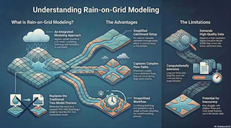 آموزش تحلیل حوضه آبریز و مدلسازی هیدرولیکی بارش - رواناب Rain on Grid با نرم افزار STE 1 rain on%20grid poster